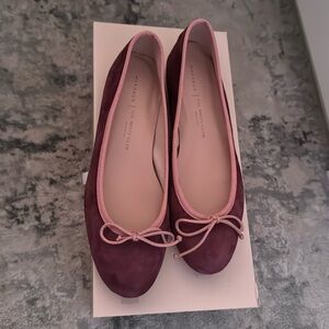 Pink and Maroon Ballet Flats